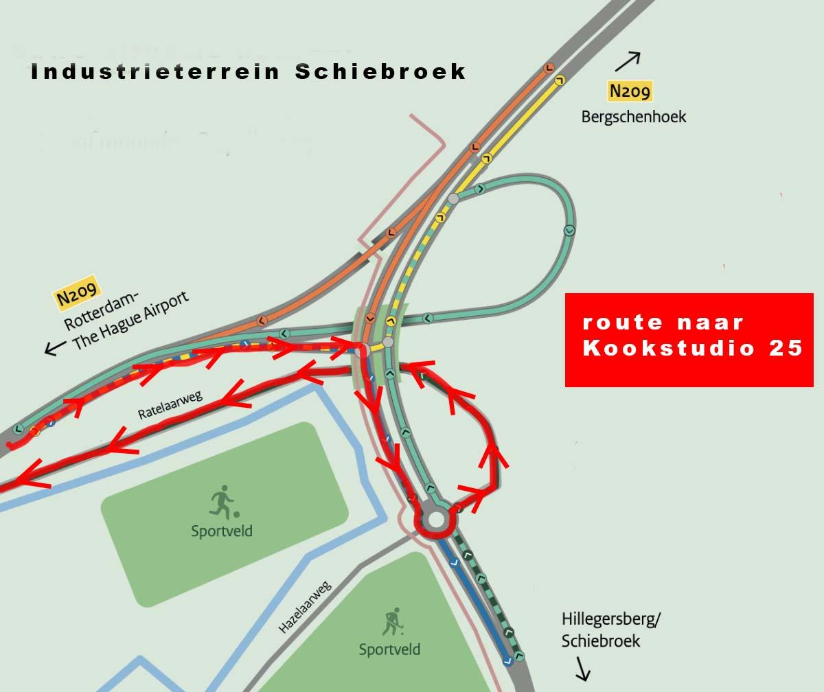 Route naar kookstudio 25